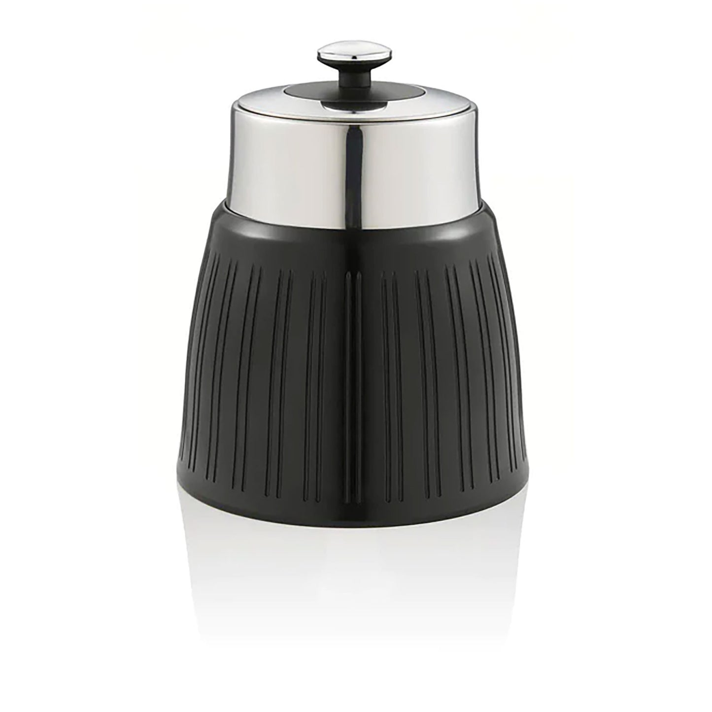 Set 3 Botes Cocina Almacenaje 1,2 L, Plástico Y Acero Inox, Especias, Té ,café, Retro, Vintage Swan Swka1024bn, Negro