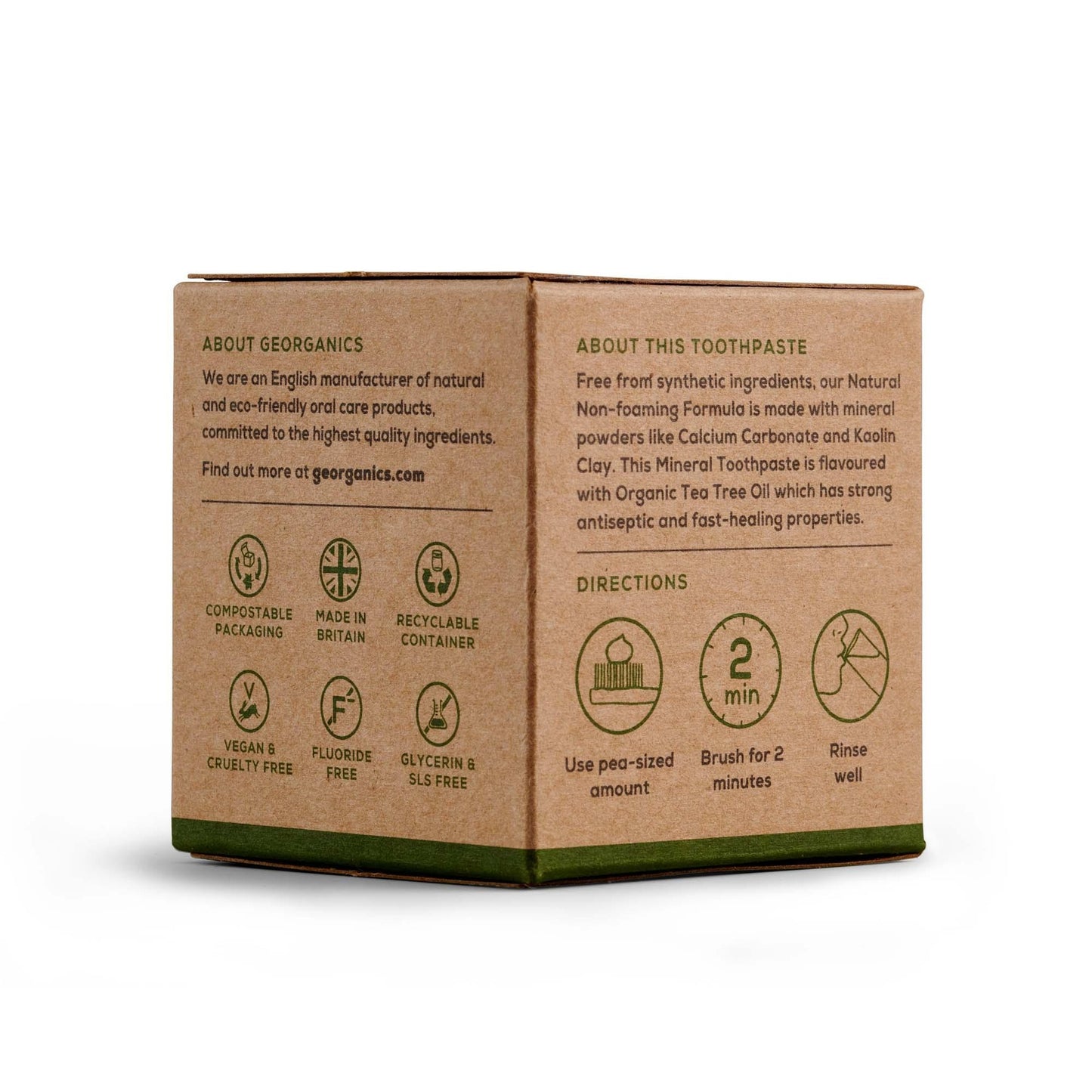 Dentífrico natural Árbol del té  y Coco Georganics 60 ml