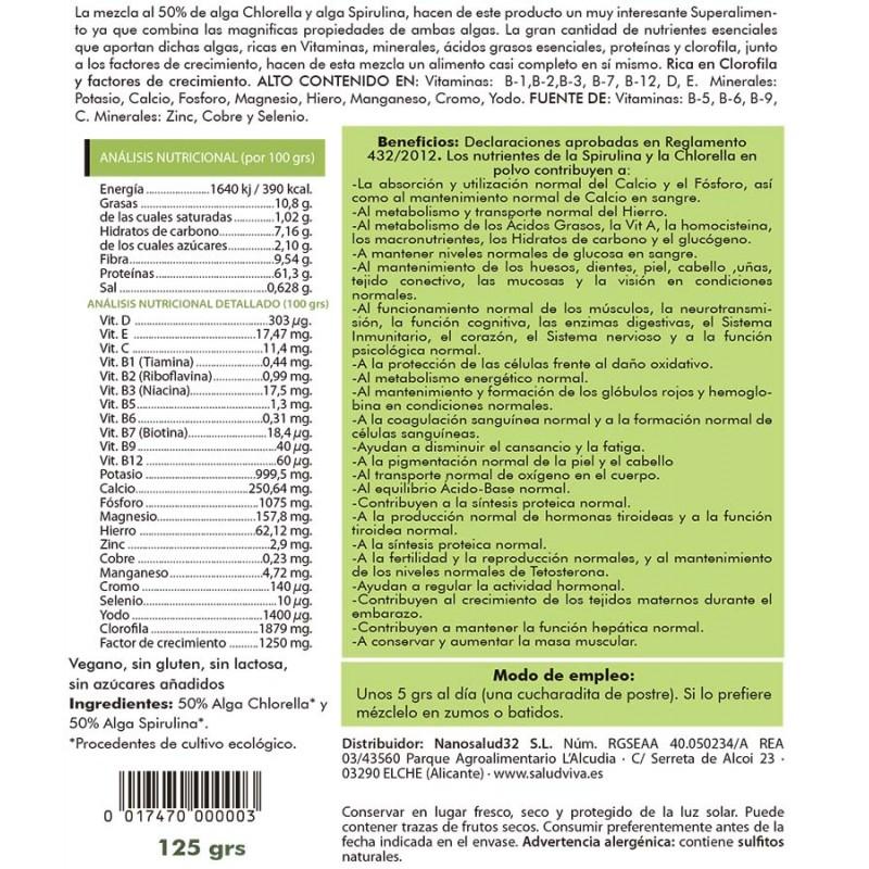 Chlorella + Spirulina Salud Viva 125 g