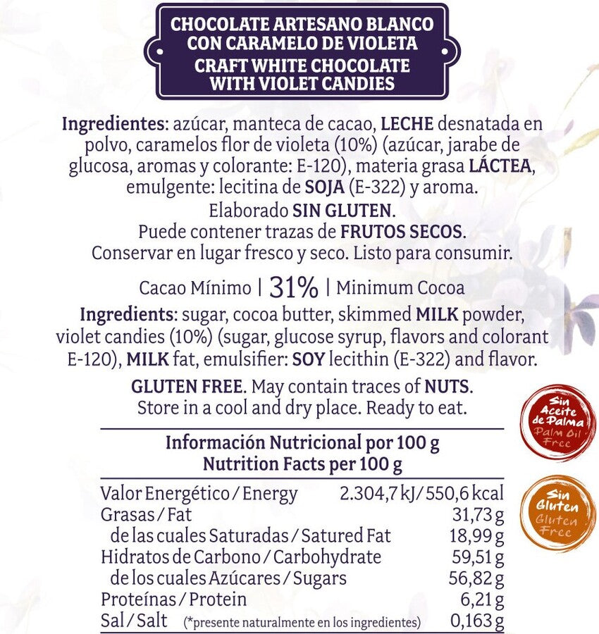 Chocolate Artesano Blanco Con Caramelo De Violetas_1