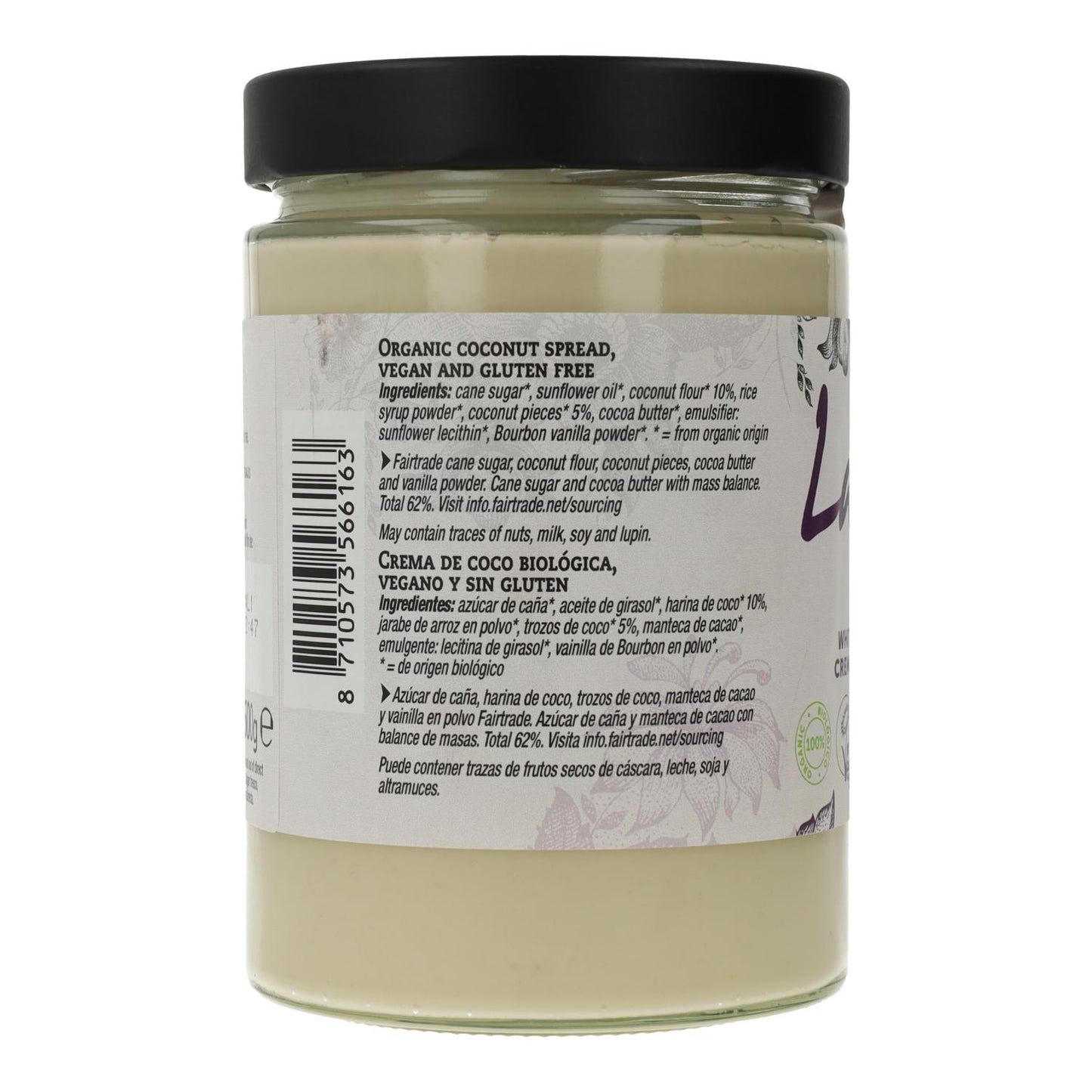 Crema Blanca con Coco vegana La Vida Vegan 270 g