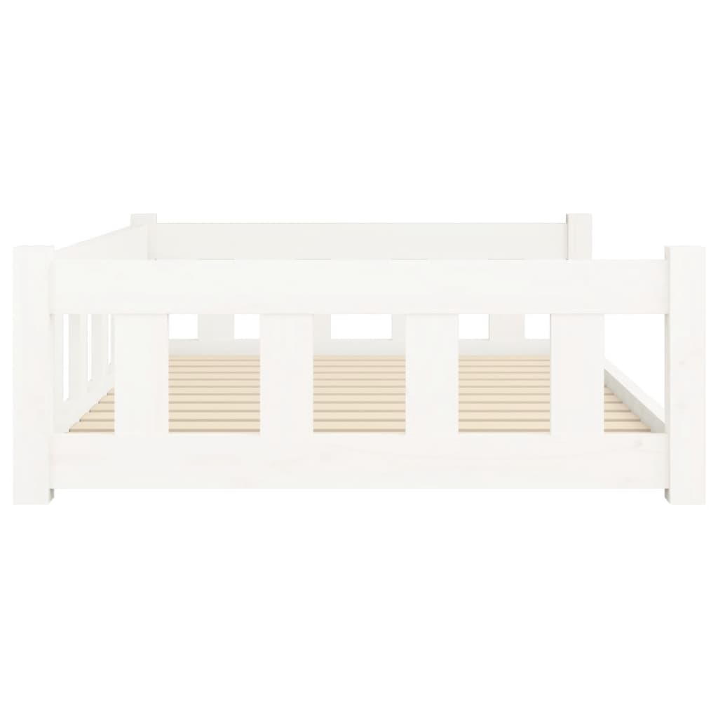 Cama Para Perros Madera Maciza De Pino Blanco 105,5x75,5x28 Cm / Vetonek_5
