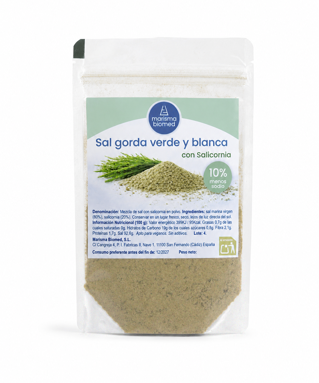 Sal Gorda Verde Y Blanca | Salicornia Y Sal Marina Virgen Bio | 10% Menos Sodio 100 g_2