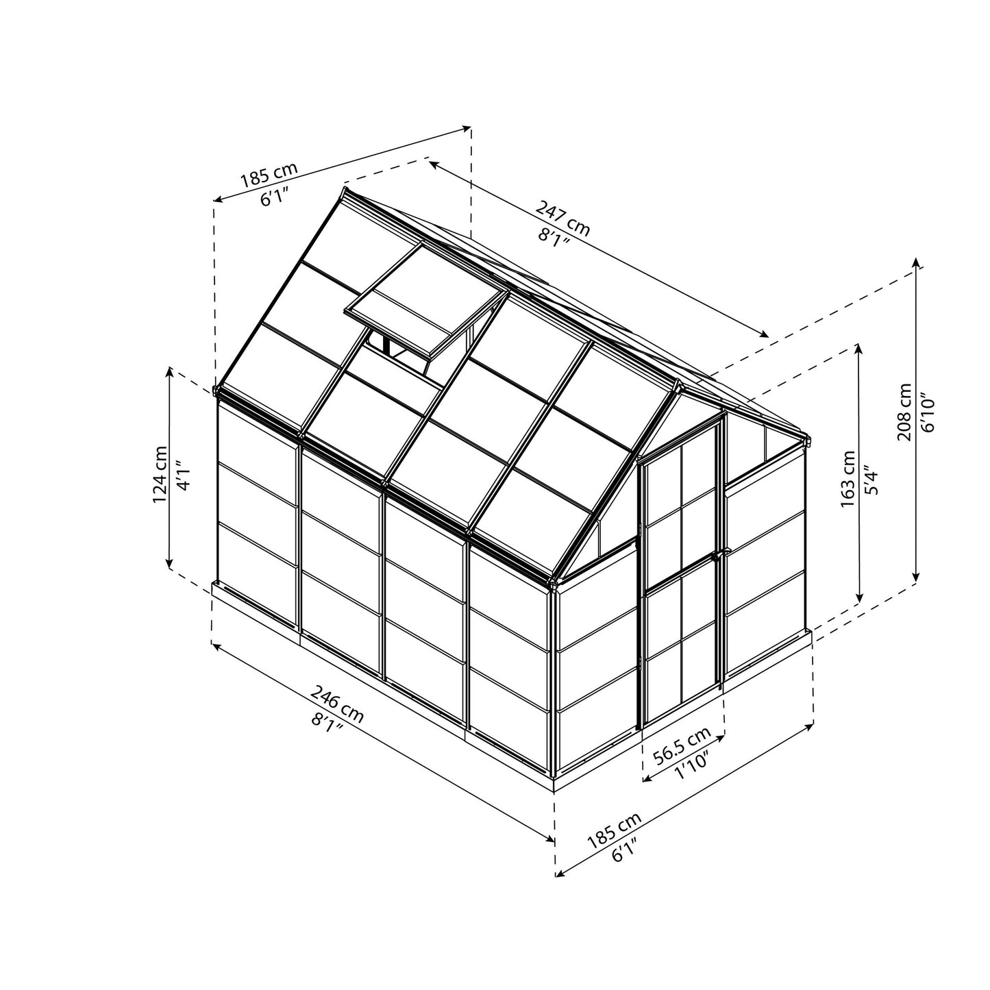 Invernadero Harmony 247x185x208 cm verde