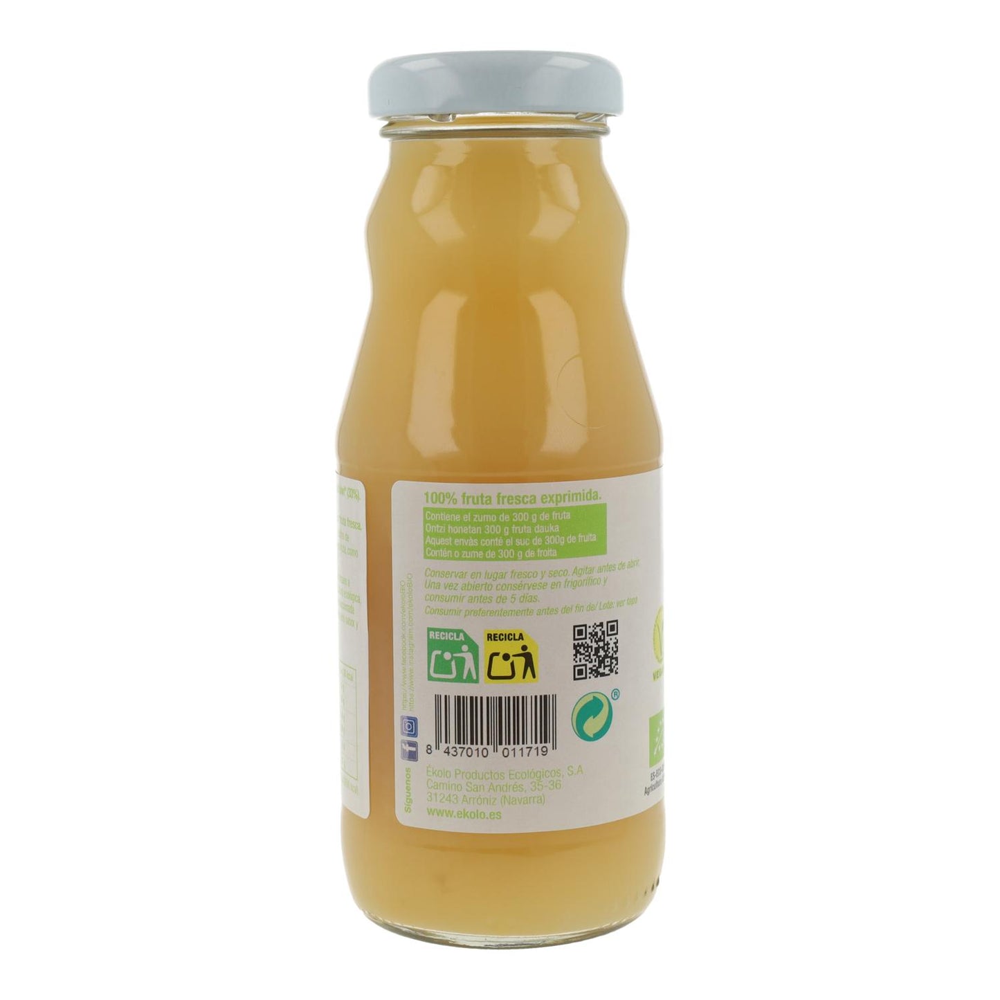 Zumo de Kiwi y Manzana Bio 100% exprimido ékolo 200 ml