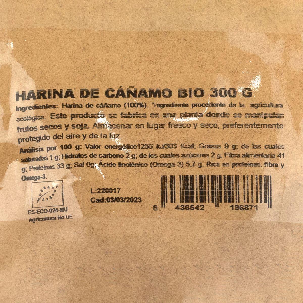 Harina de Cáñamo Sin gluten NaturGreen 300 g