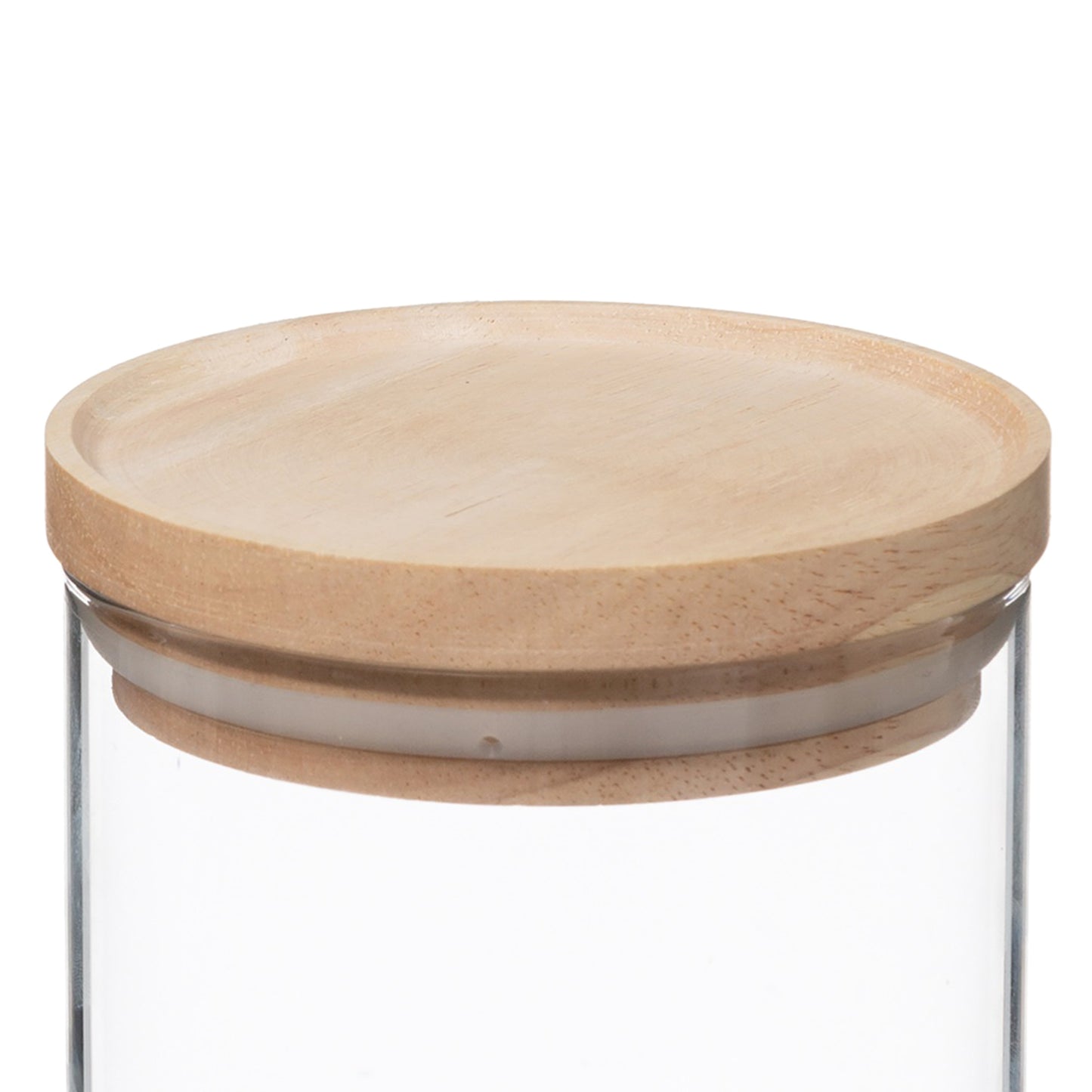 Wellhome - Tarro De Vidrio Y Madera, Cierre Hermético 600ml