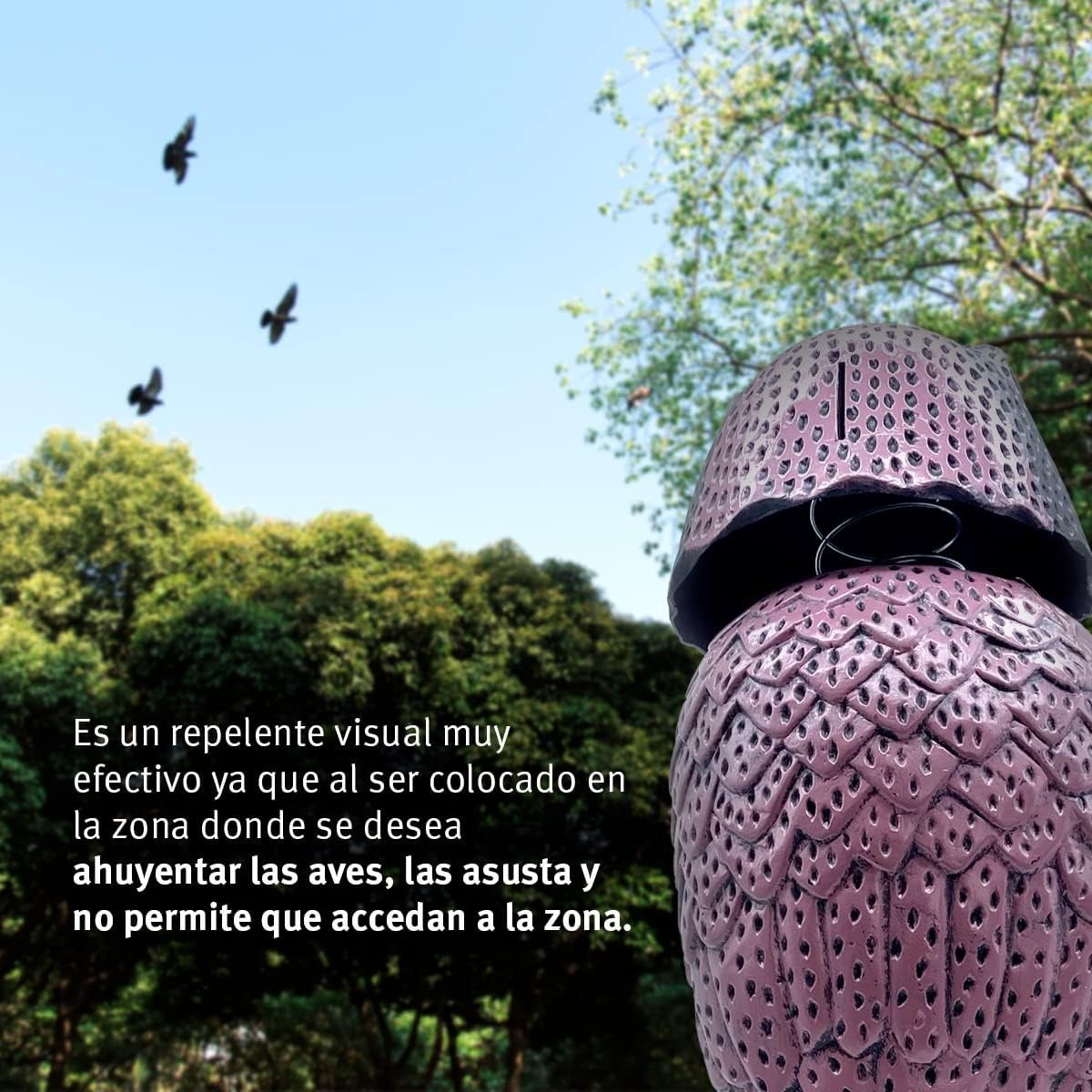 Búho espantapájaros cabeza giratoria 41 cm Biotop