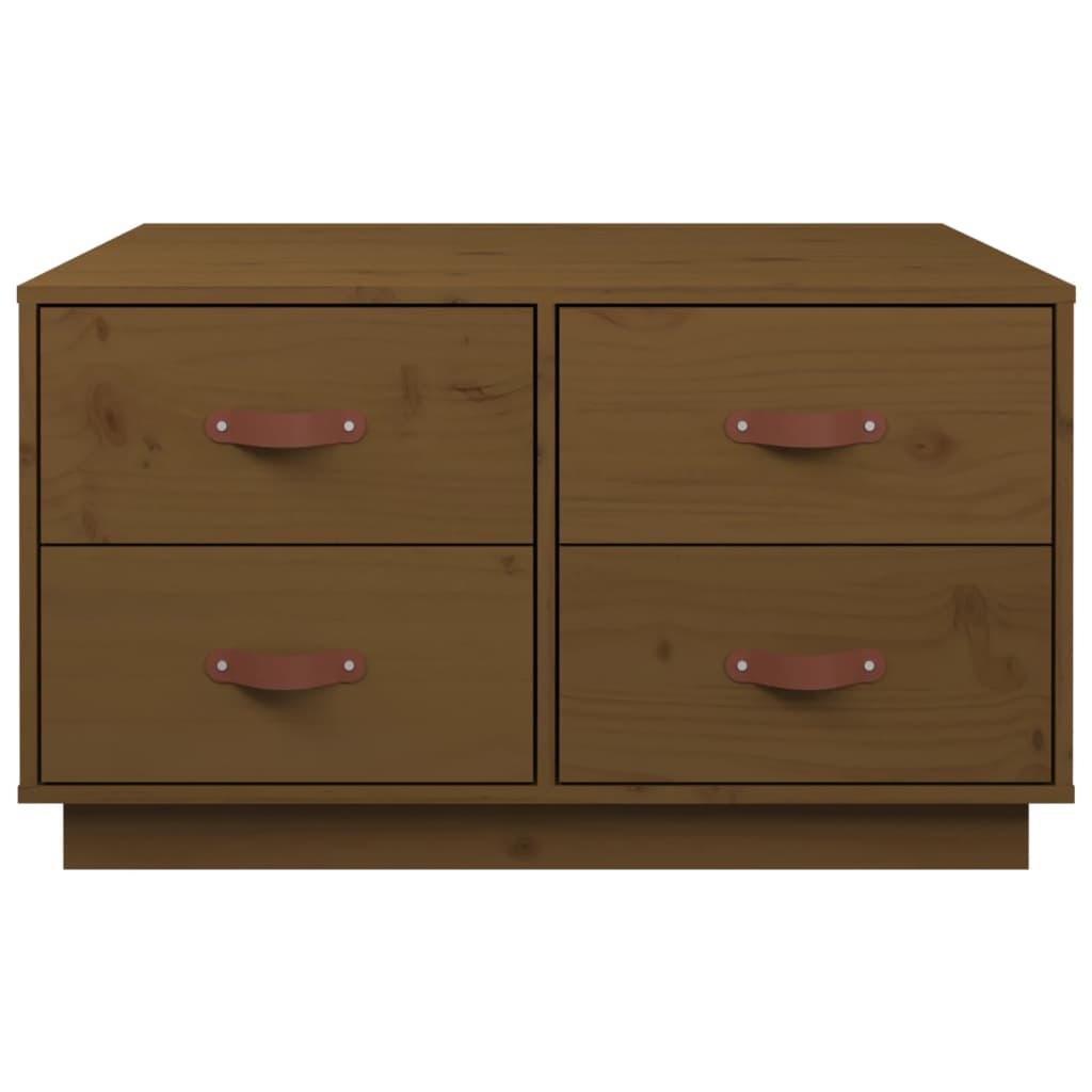Mesa De Centro Madera Maciza De Pino Marrón Miel 80x80x45 Cm_4