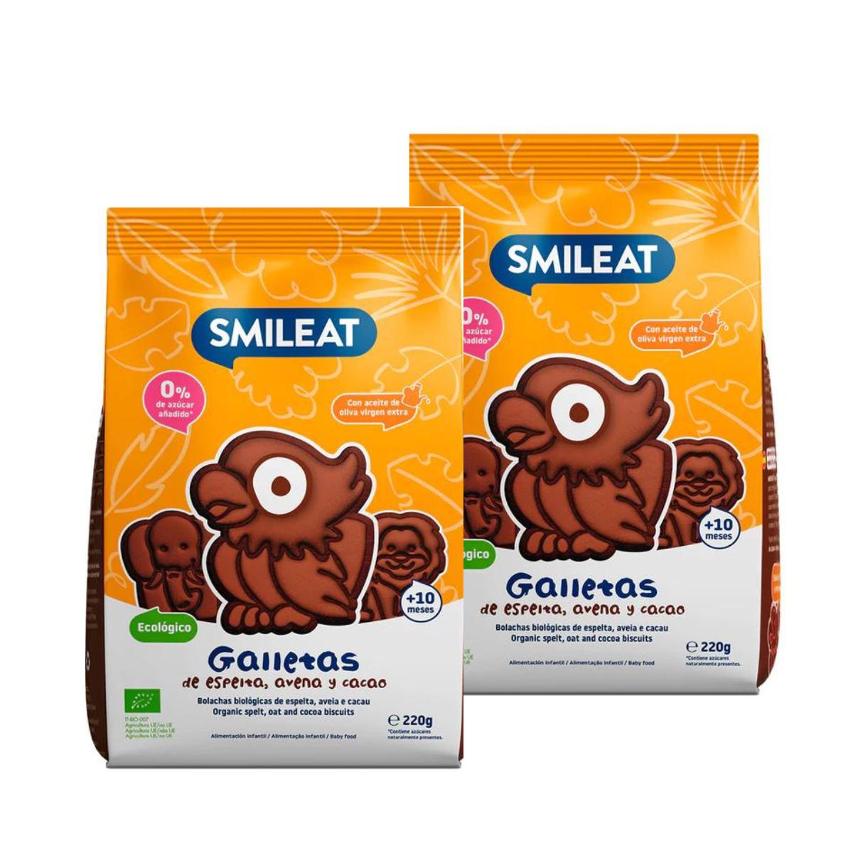 Pack 2 x Galleta espelta, avena y cacao ECO 220 g Smileat