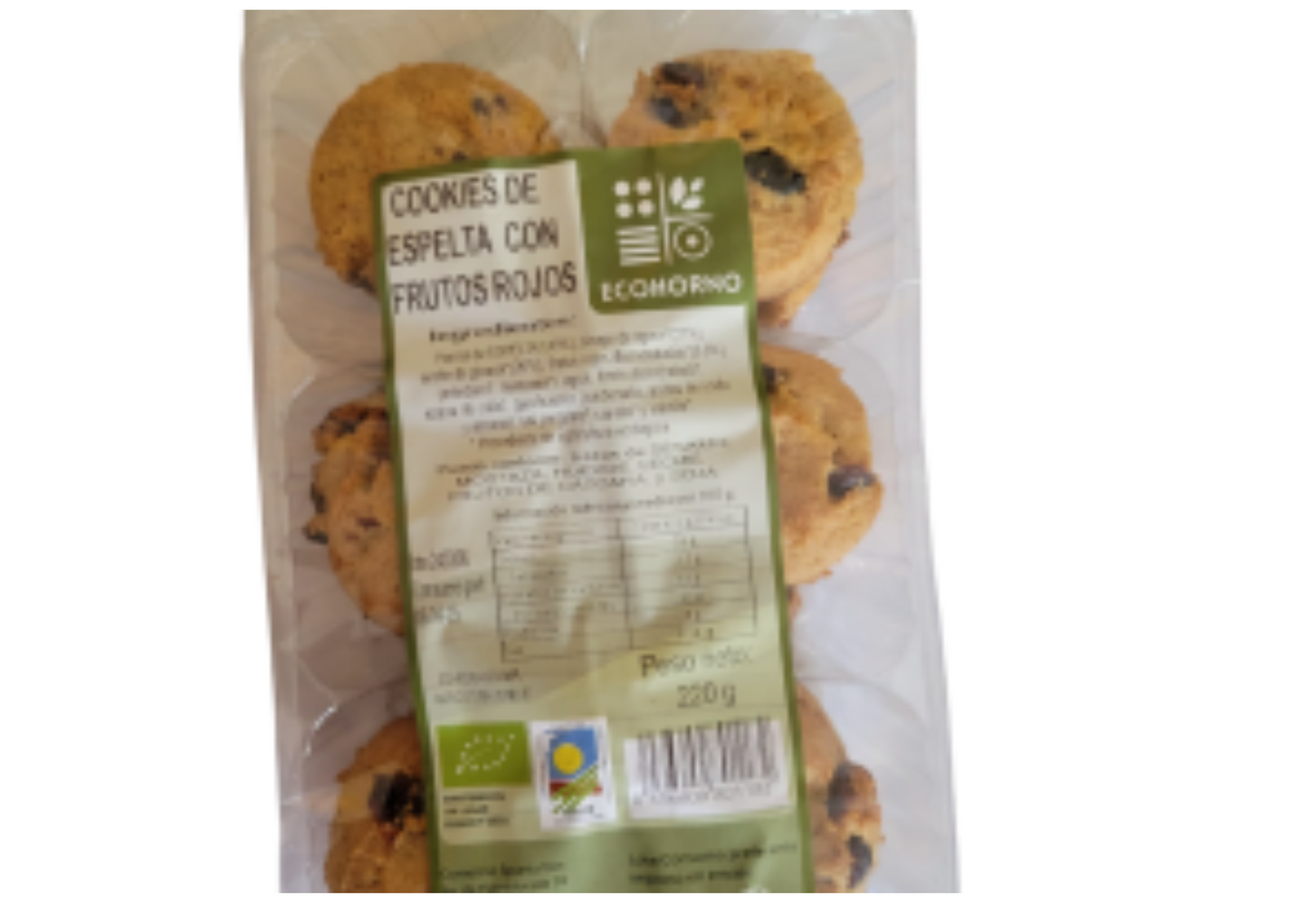Cookies ecológicas de espelta con frutos rojos