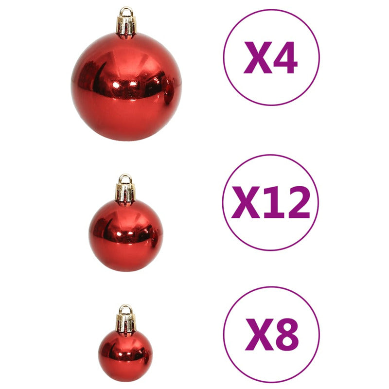 Vidaxl Juego De Bolas De Navidad 111 Pzas Poliestireno Rojo_5