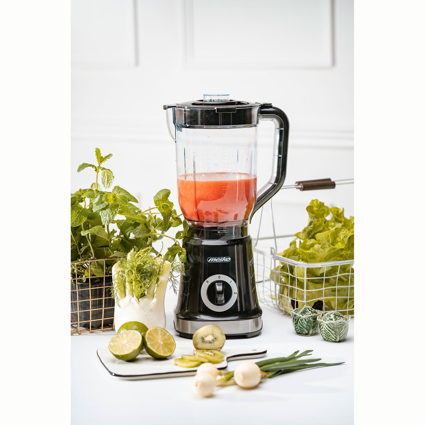 Batidora Vaso Americana, Jarra 1,8 L, 2 Velocidades, Picahielo, Cuchillas Acero Inox. Mesko Ms 4079 1000w