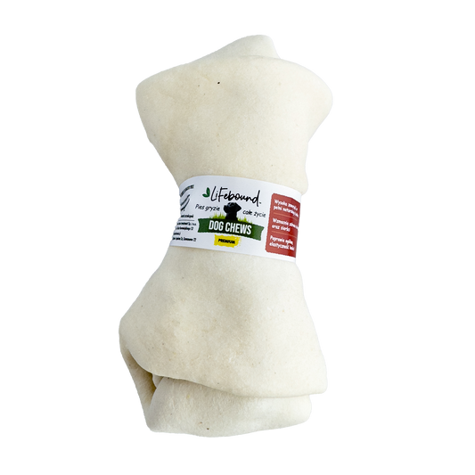 Lifebound - Hueso Masticable Natural De Piel De Ternera Para Perros, Forma Hueso, Sabor Natural - 10 Piezas L