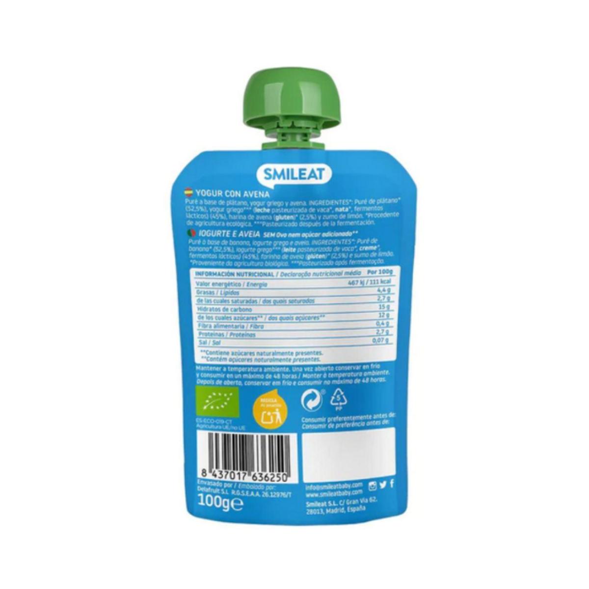 Pack 4x Pouche ECO frutas variadas Smileat,100g