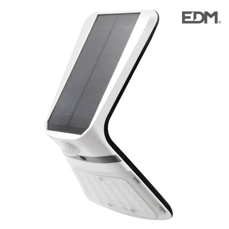 Aplique Solar 3,5w 430lm Recargable Sensor Presencia (2-8m) Color Blanco 10,5x13cm Edm_0