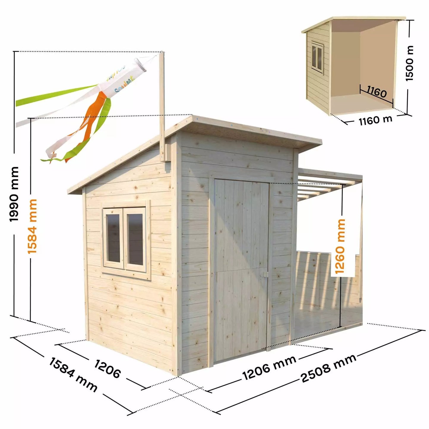 Casita infantil de madera con pérgola Santa Barbara Soulet