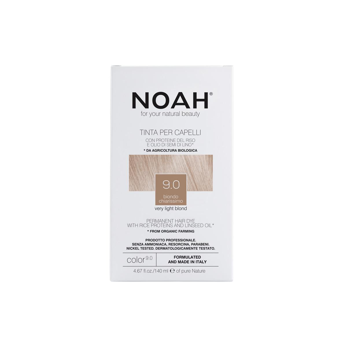 Tinte capilar rubio muy claro 9.0 Noah 140 ml