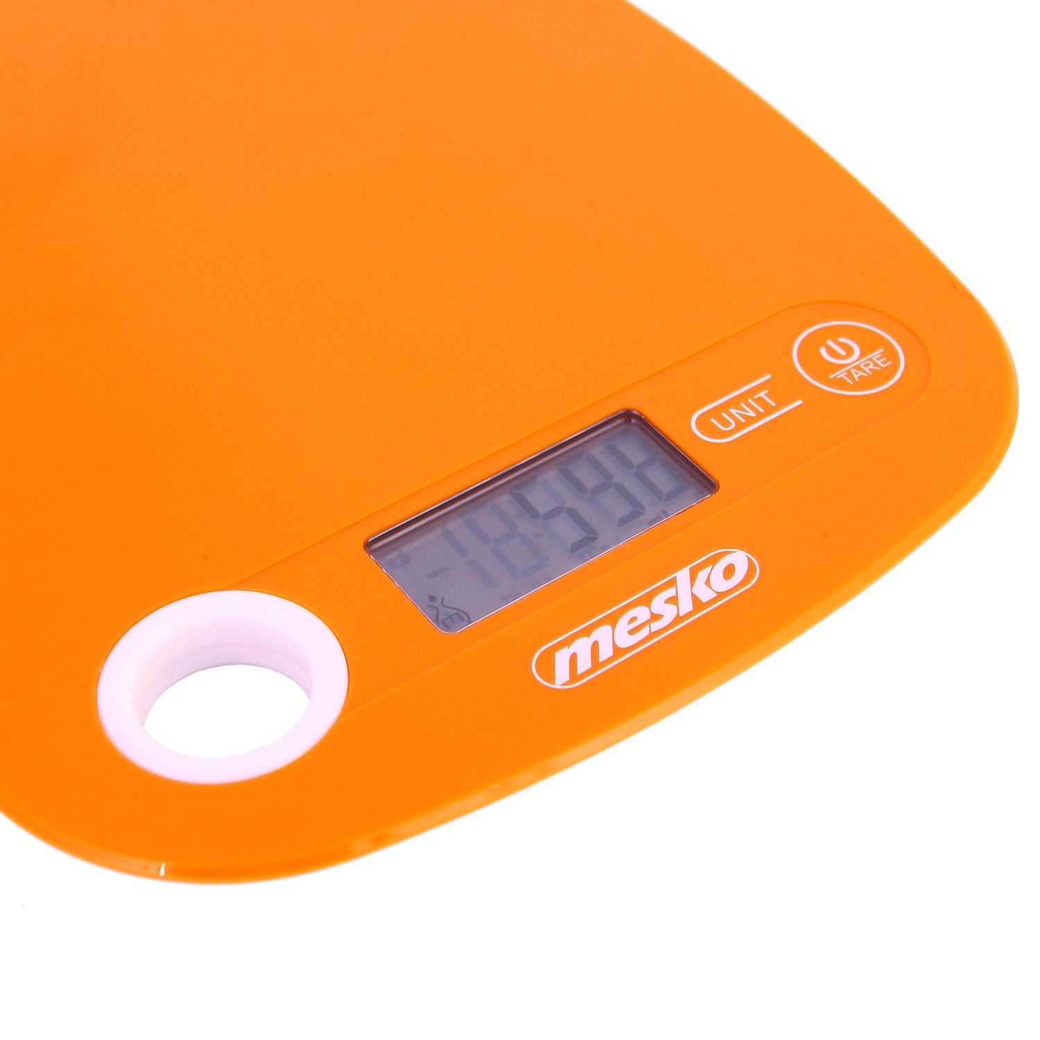Báscula De Cocina Digital Extraplana, Medición 1gr, Hasta 5 Kg, Lcd, Función Tara, Medición Líquidos Mesko Ms3159o Naranja
