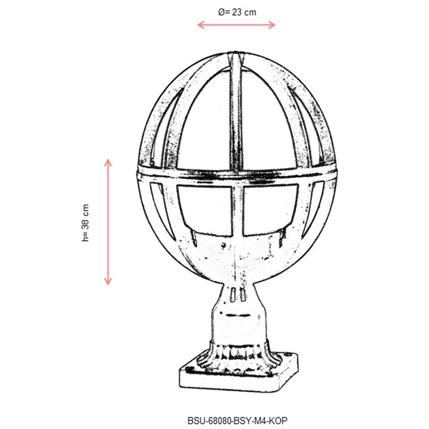Aplique De Suelo Globo Recto Para Exterior, Abs , Negro, 23x23x38, Casquillo E 27 Max 60 W_2