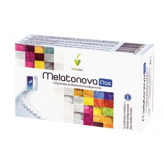 flash Melatonova melatonina 1,9 mg Novadiet, 30 comprimidos bucodispersables