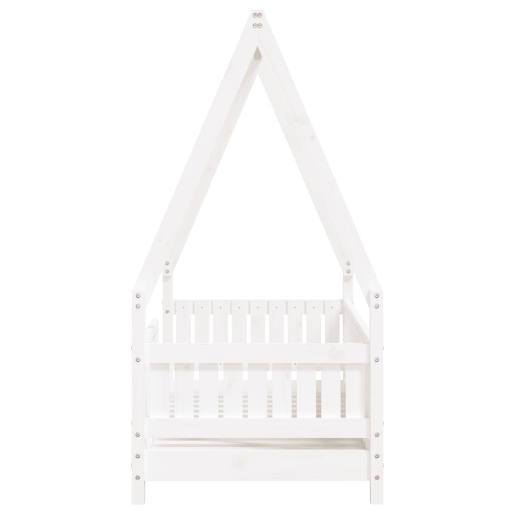 Estructura De Cama Para Niños Madera De Pino Blanco 70x140 Cm / Vetonek_5