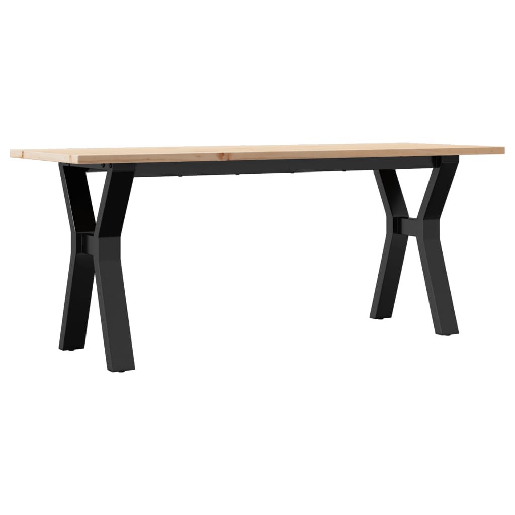 Mesa De Centro Marco Y Madera Maciza Pino Y Acero 110x40x45 Cm_4