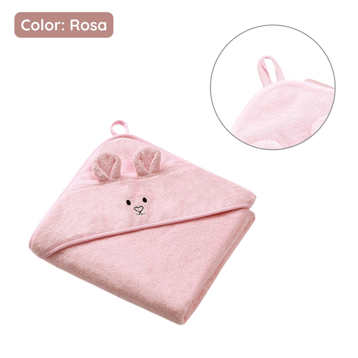 Capa De Baño Bamboo Xl Para Bebés Conejito Rosa
