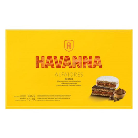 Alfajores mixtos Havanna 6 piezas 306 g