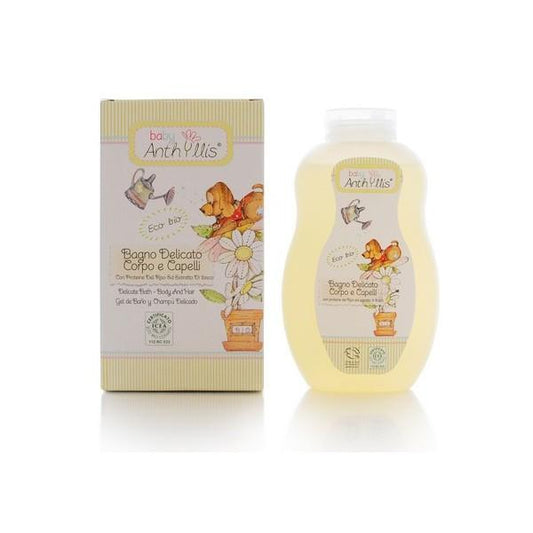 Gel de baño y champú delicado proteína de arroz ECO Anthyllis Baby 400 ml