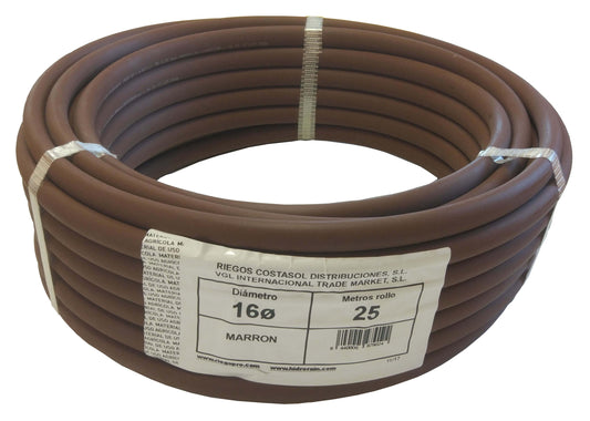 Tubería Lisa 16mm Marrón - 25 Metros