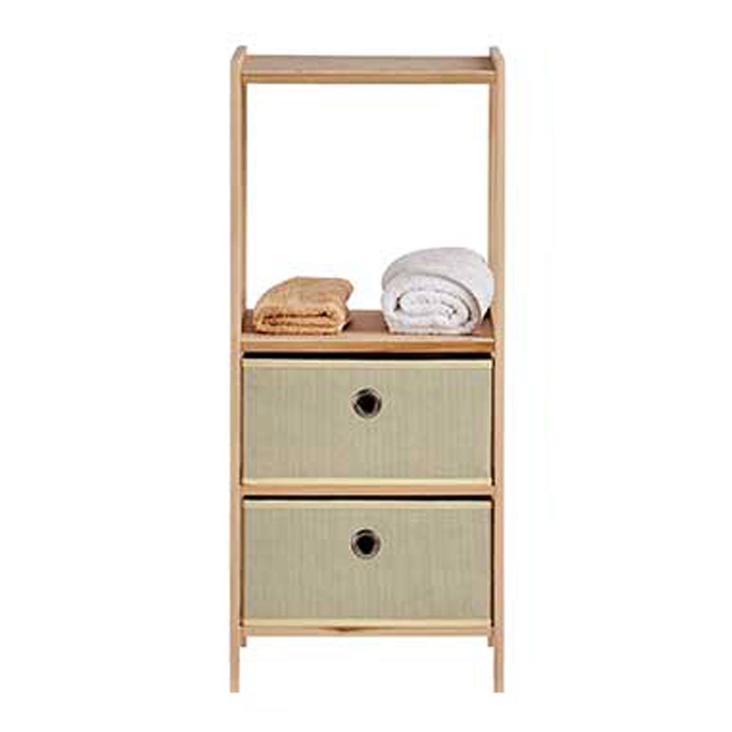 Estantería 2 Baldas + 2 Cajones Natural - Colección Kipit