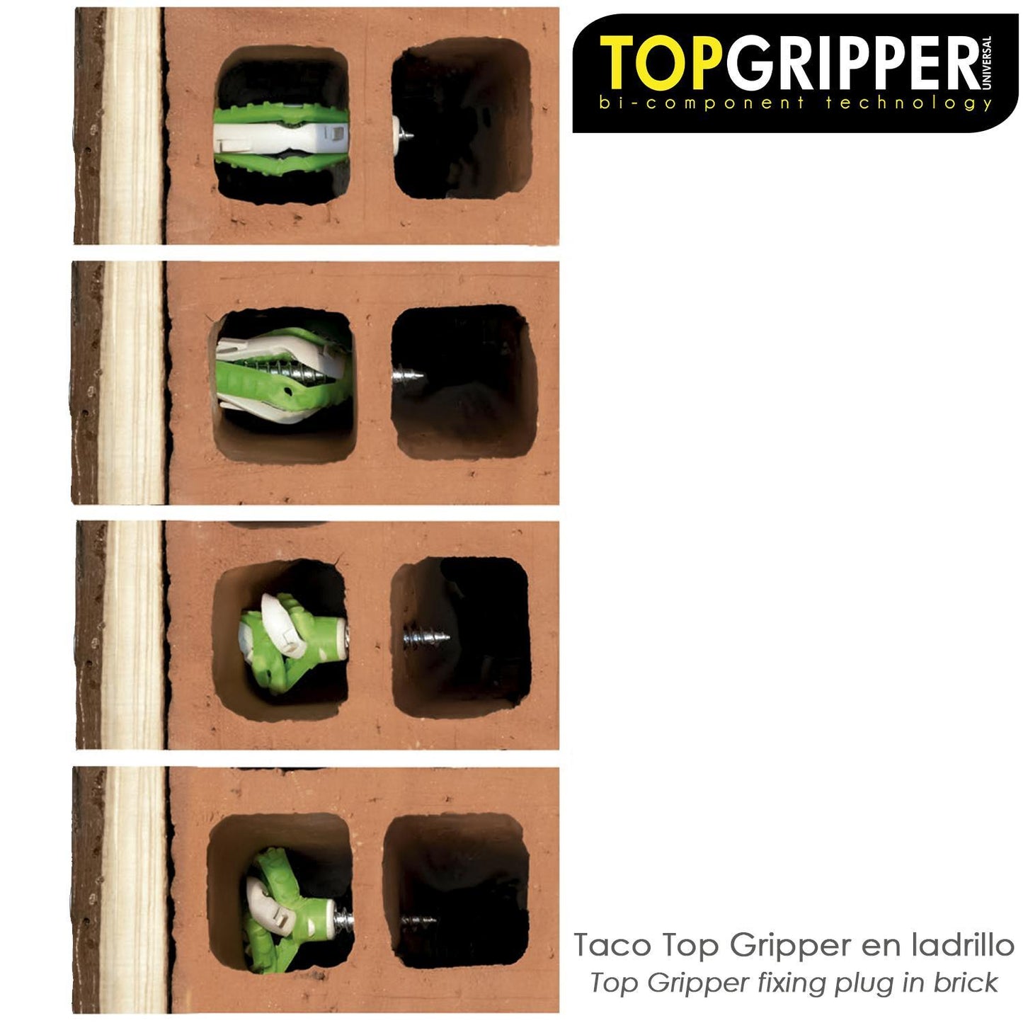Taco Topgripper Bimaterial Ø 10 Mm. (caja 75 Unidades) Taco Anclaje Universal, Taco Hormigon, Taco Pladur, Taco Ladrillo