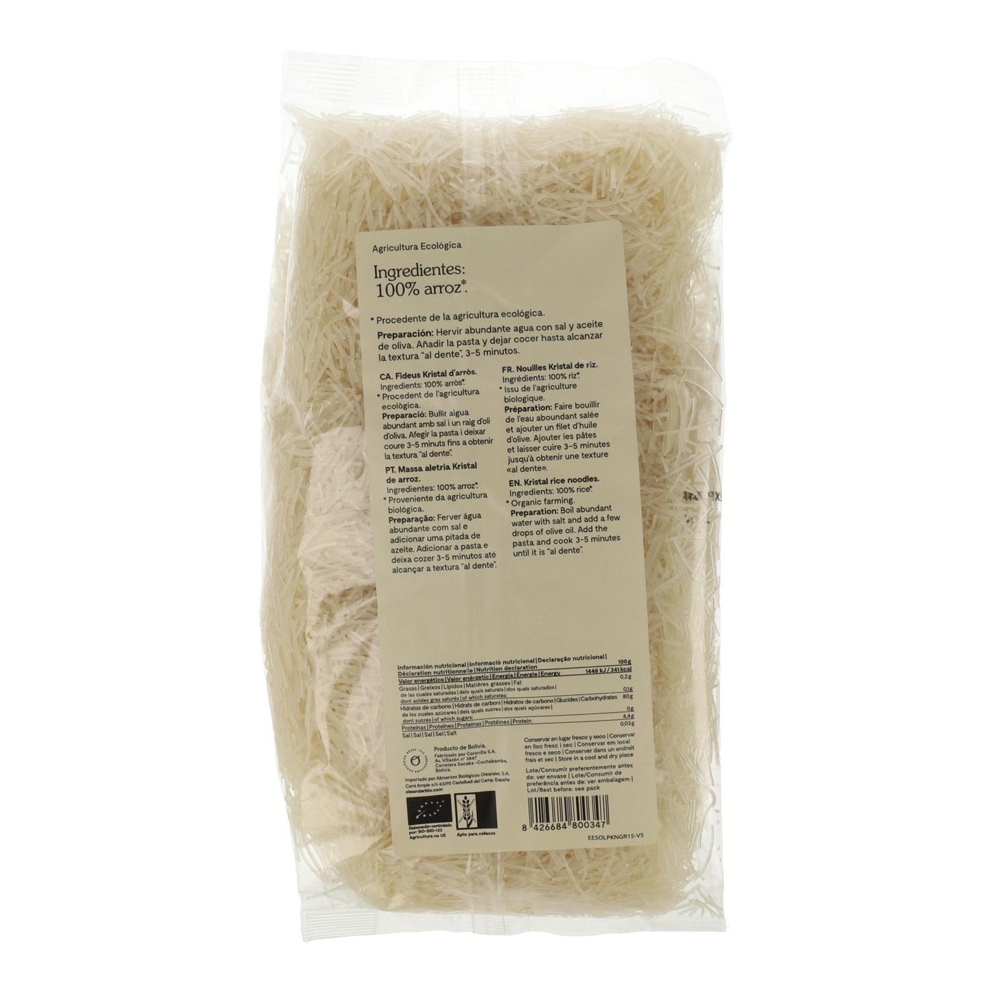 Fideos de Arroz Sin Gluten Oleander 500 g