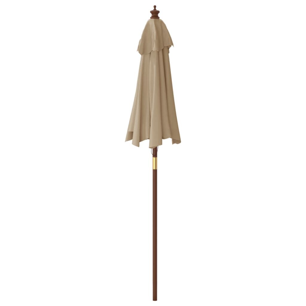 Vidaxl Sombrilla De Jardín Con Poste De Madera Gris Taupe 196x231 Cm_4