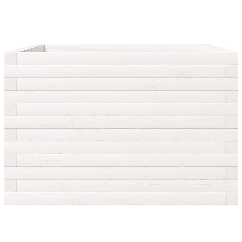Jardinera Madera Maciza De Pino Blanco 70x70x46 Cm_5