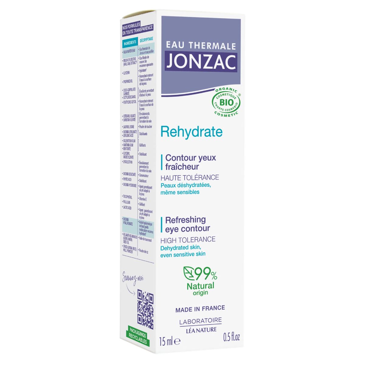 Contorno Ojos Hidratante Rehydrate Eau Thermale Jonzac 15 Ml
