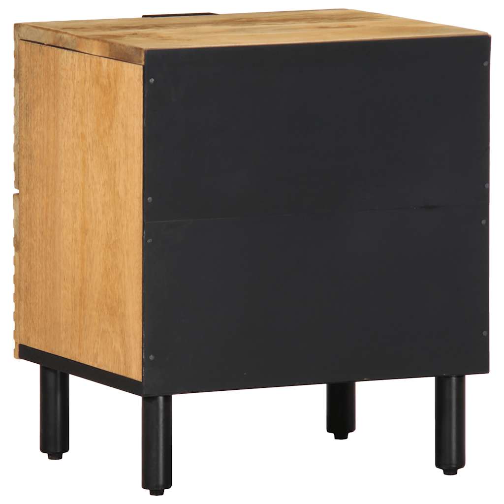 Mesitas De Noche 2 Uds Madera Maciza De Mango Marrón 40x33x46cm_4
