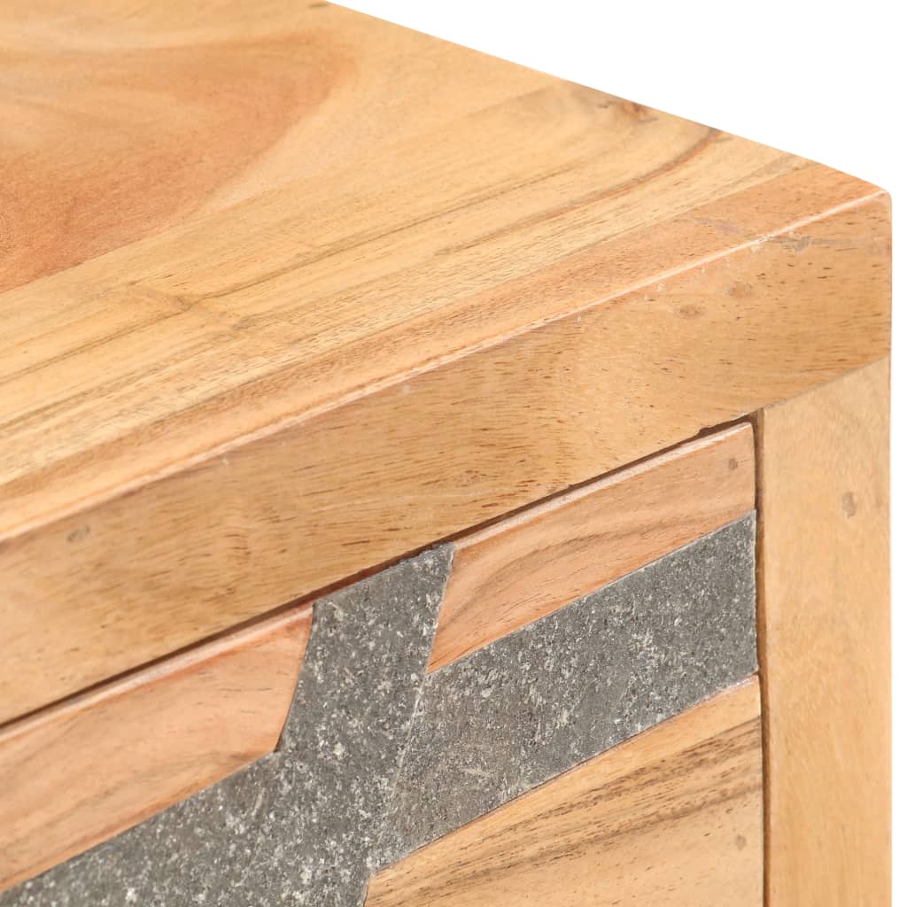 Mesa Consola De Madera Maciza De Acacia 90x30x75 Cm_4