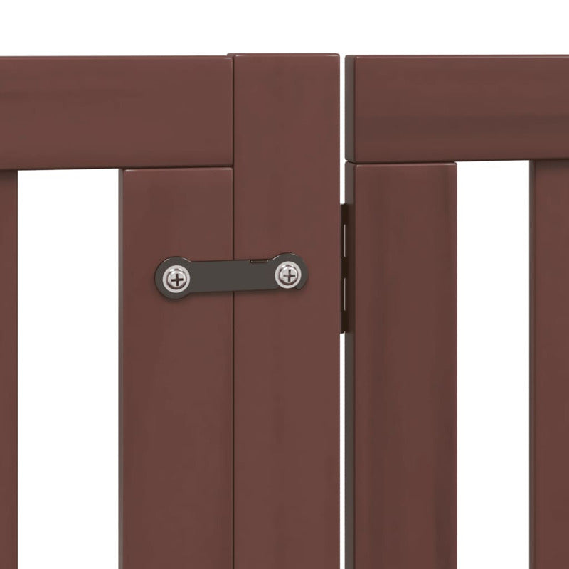 Vidaxl Puerta De Perros Plegable 12 Paneles Madera Álamo Marrón 960 Cm_5