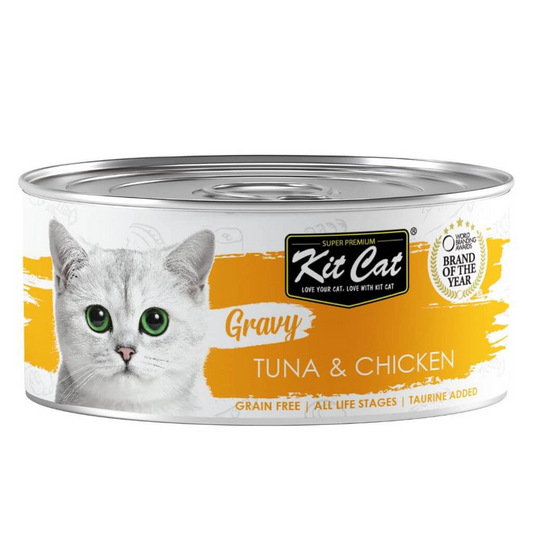 Kit Cat Lata Gravy - Atún & Pollo 70 g Comida húmeda para gatos en salsa