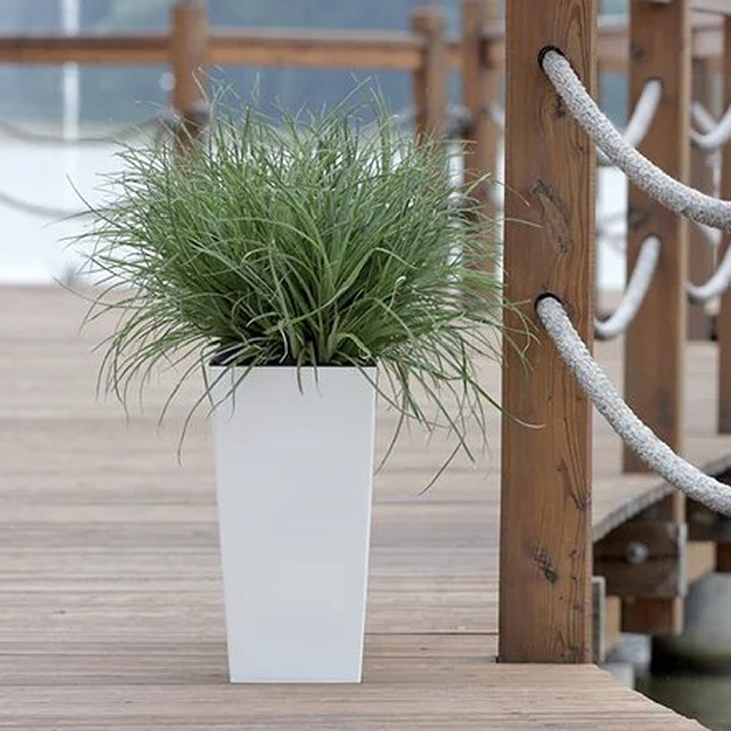 Maceta Alta Urbi 2 Litros, De Plastico, 12,6 X 12,6 X 20 Cm En Color Blanco_4