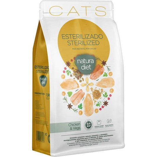 Natura Diet Cats Sterilized Chicken & Vegs Pienso para gatos esterilizados 3 kg