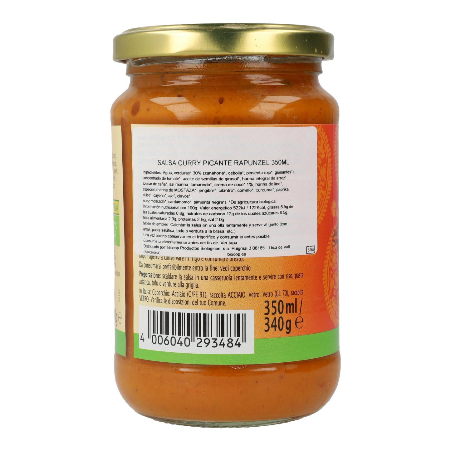 Salsa de Curry Picante Vegana Rapunzel 340ml