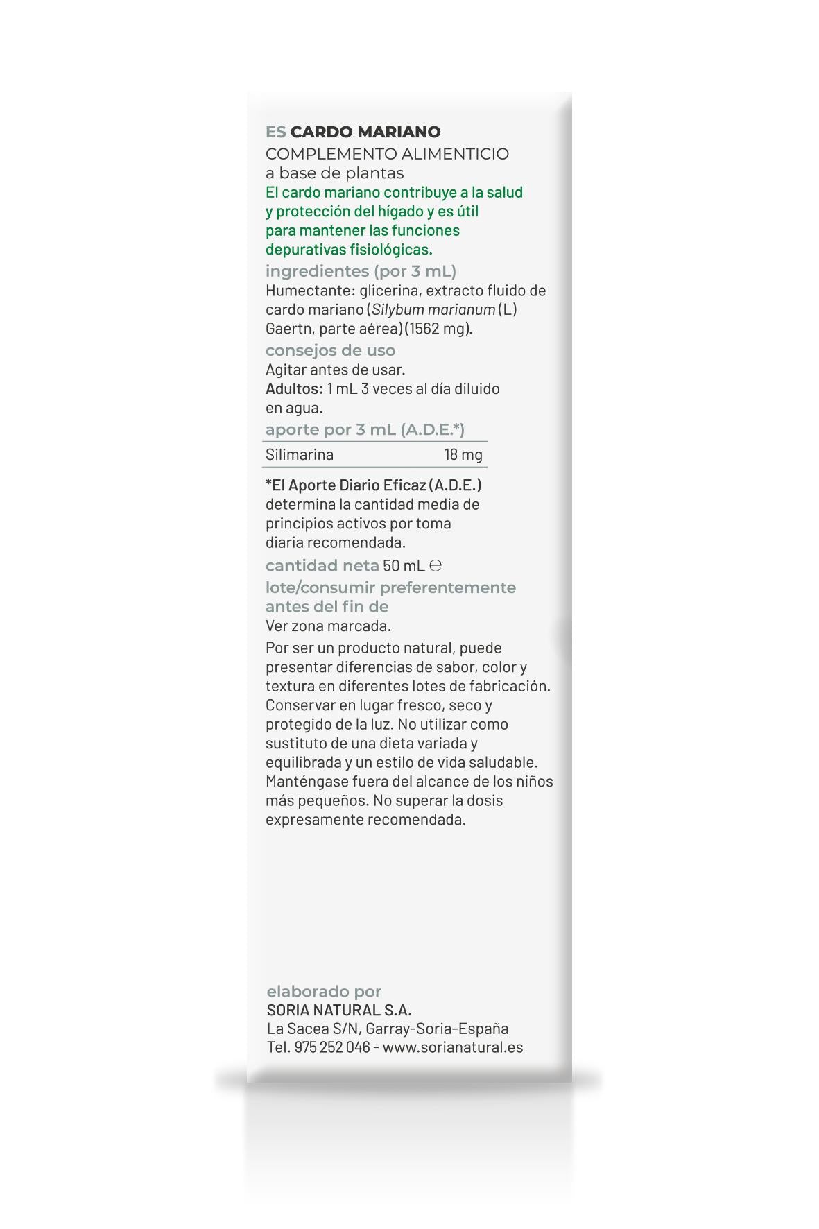 Extracto Cardo Mariano Soria Natural, 50 ml