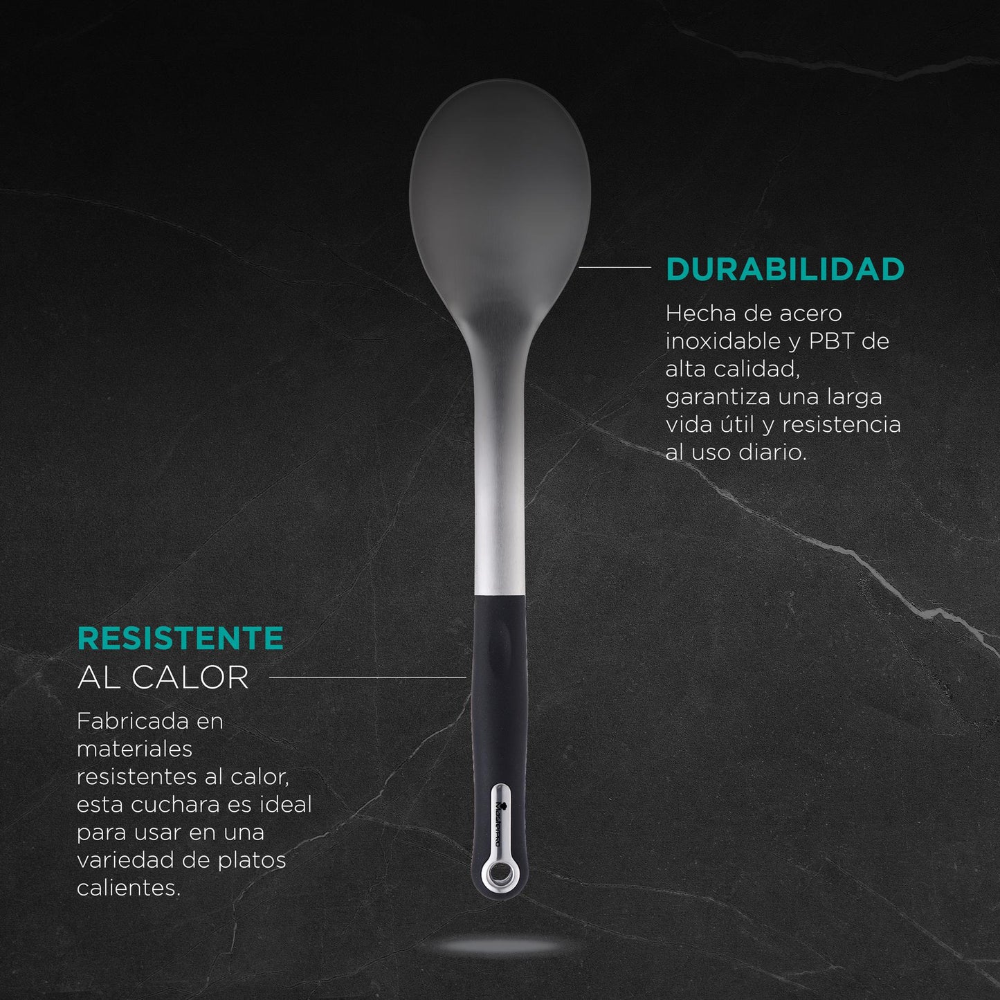 Cuchara 32,7x7,1x5cm Foodies En Acero Inoxidable + Pbt Masterpro._2