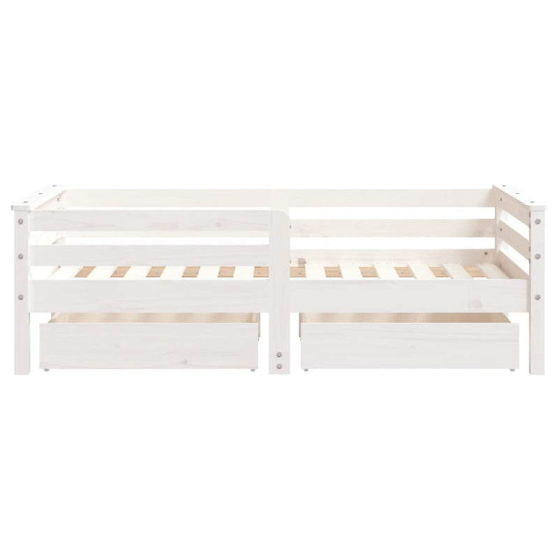 Vidaxl Estructura Cama Niños Con Cajones Madera Pino Blanco 70x140 Cm_5
