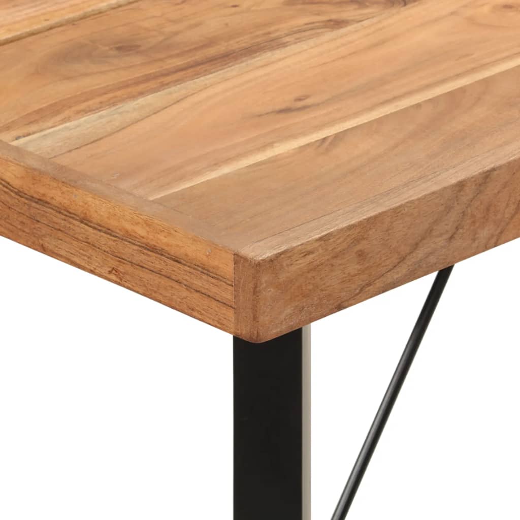 Mesa Alta De Hierro Y Madera Maciza De Acacia 180x70x107 Cm_4