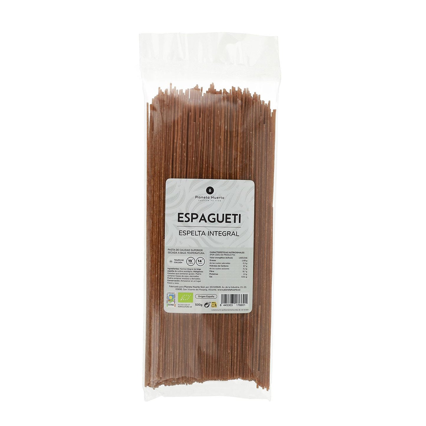 Espagueti de espelta integral ECO Planeta Huerto 500gr