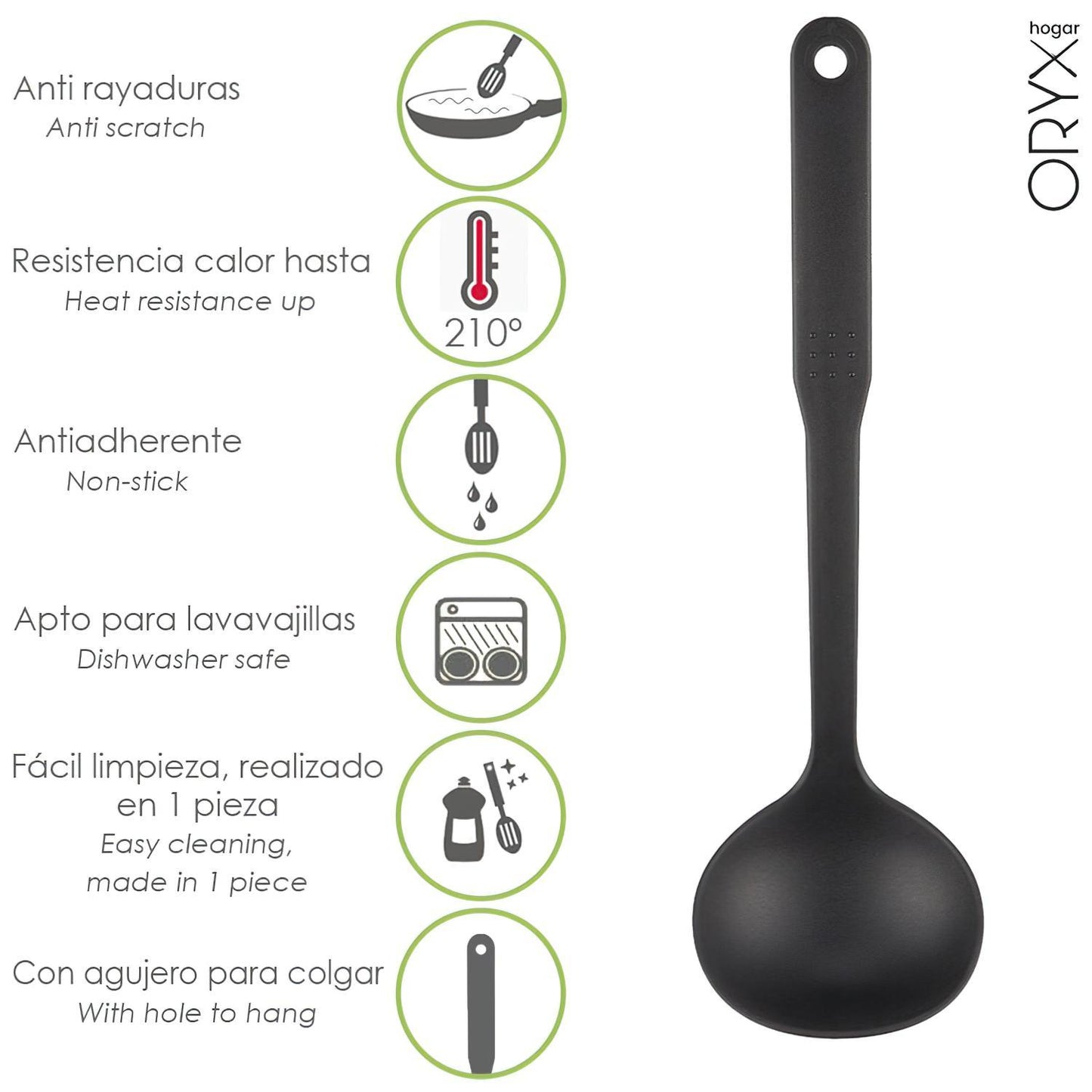 Cucharon Servir Cocina Nylon Basic 32 X 9.5 Cm.